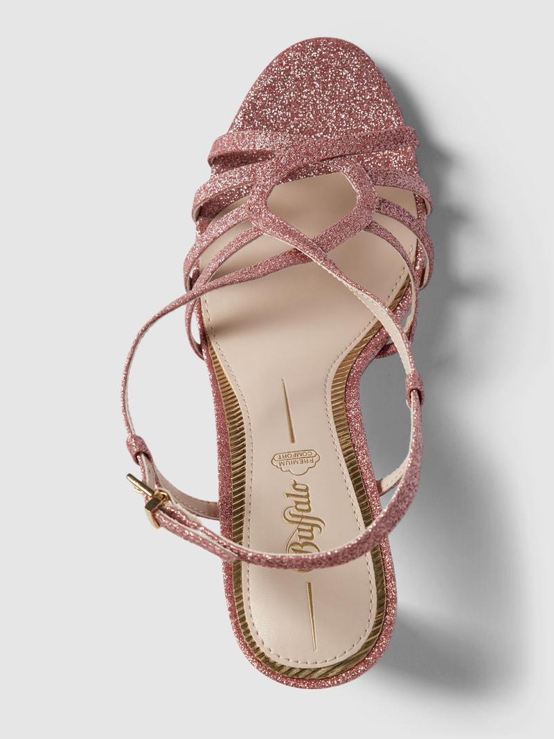 Sandalette aus Satin Modell 'Jean' in rose gold