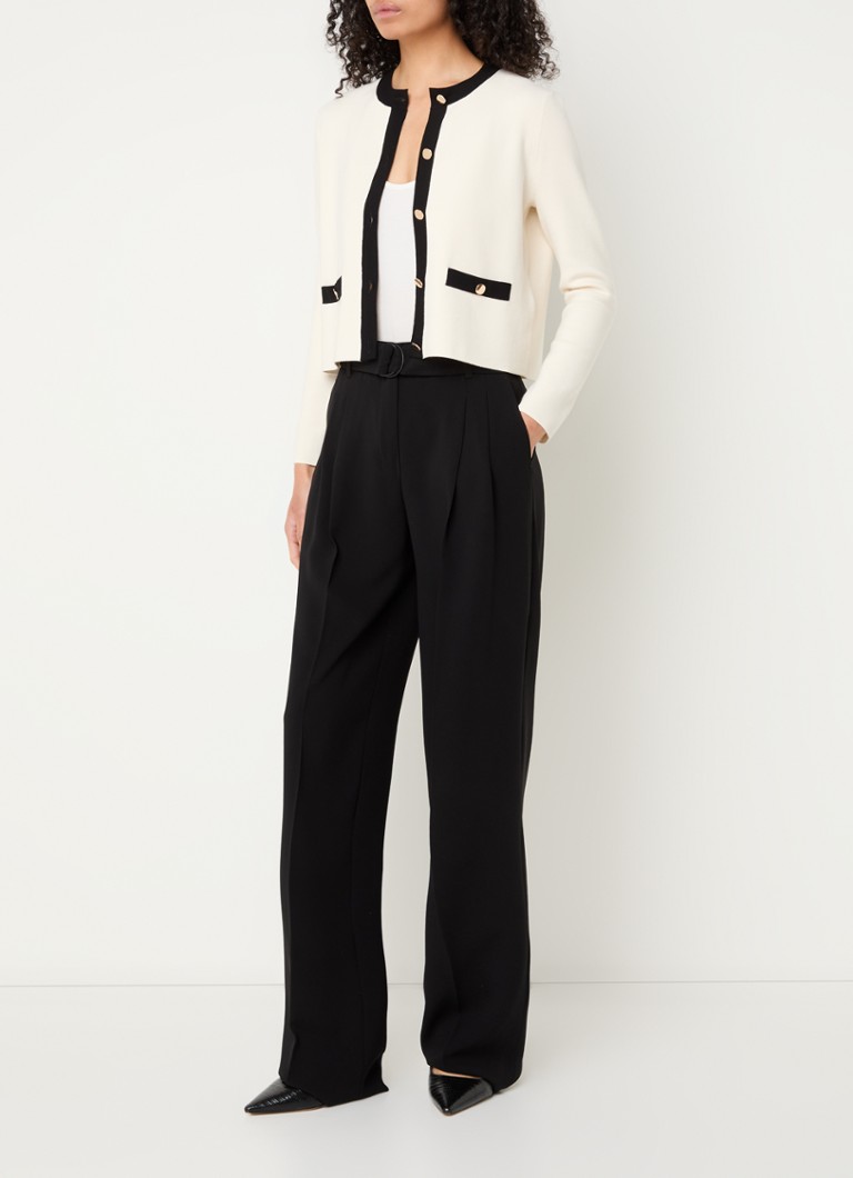 Pantaloni cu talie înaltă, cu croială dreaptă și buzunare laterale, de la MaxMara Latina.
