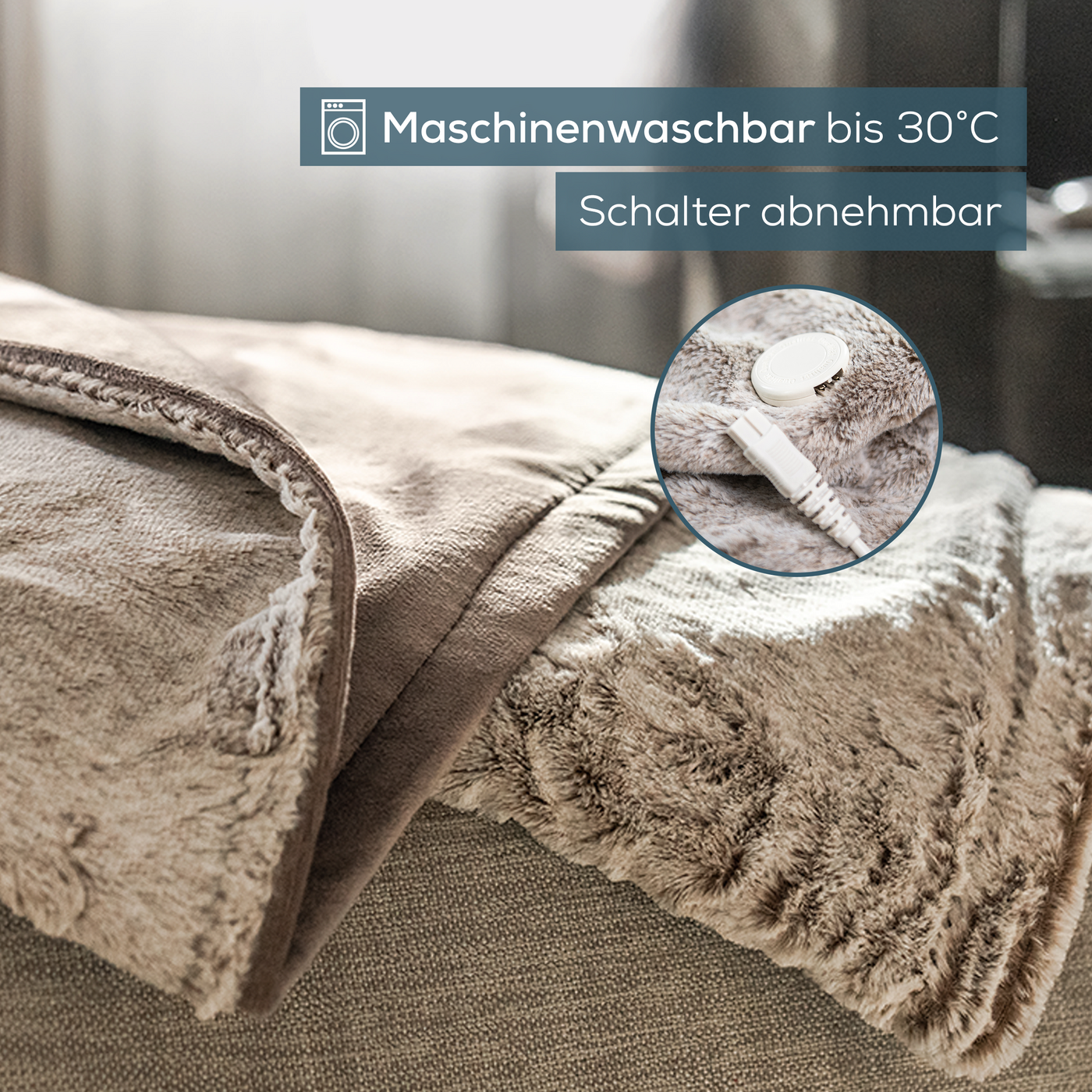 Beurer XXL Wärmezudecke HD 150 Nordic Taupe-Einkuscheln und genießen