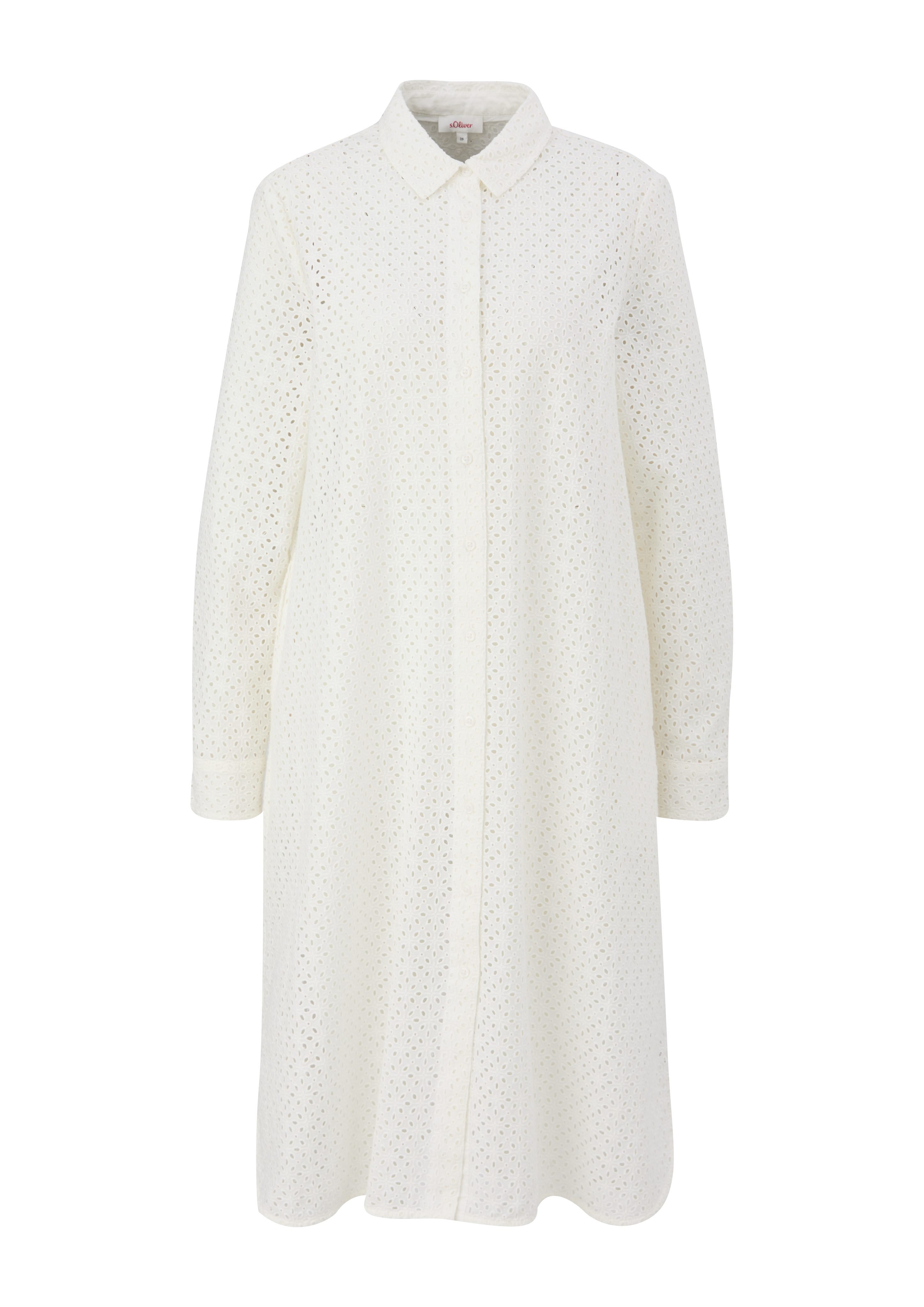 s.Oliver Langarmbluse Longbluse aus Broderie Anglaise