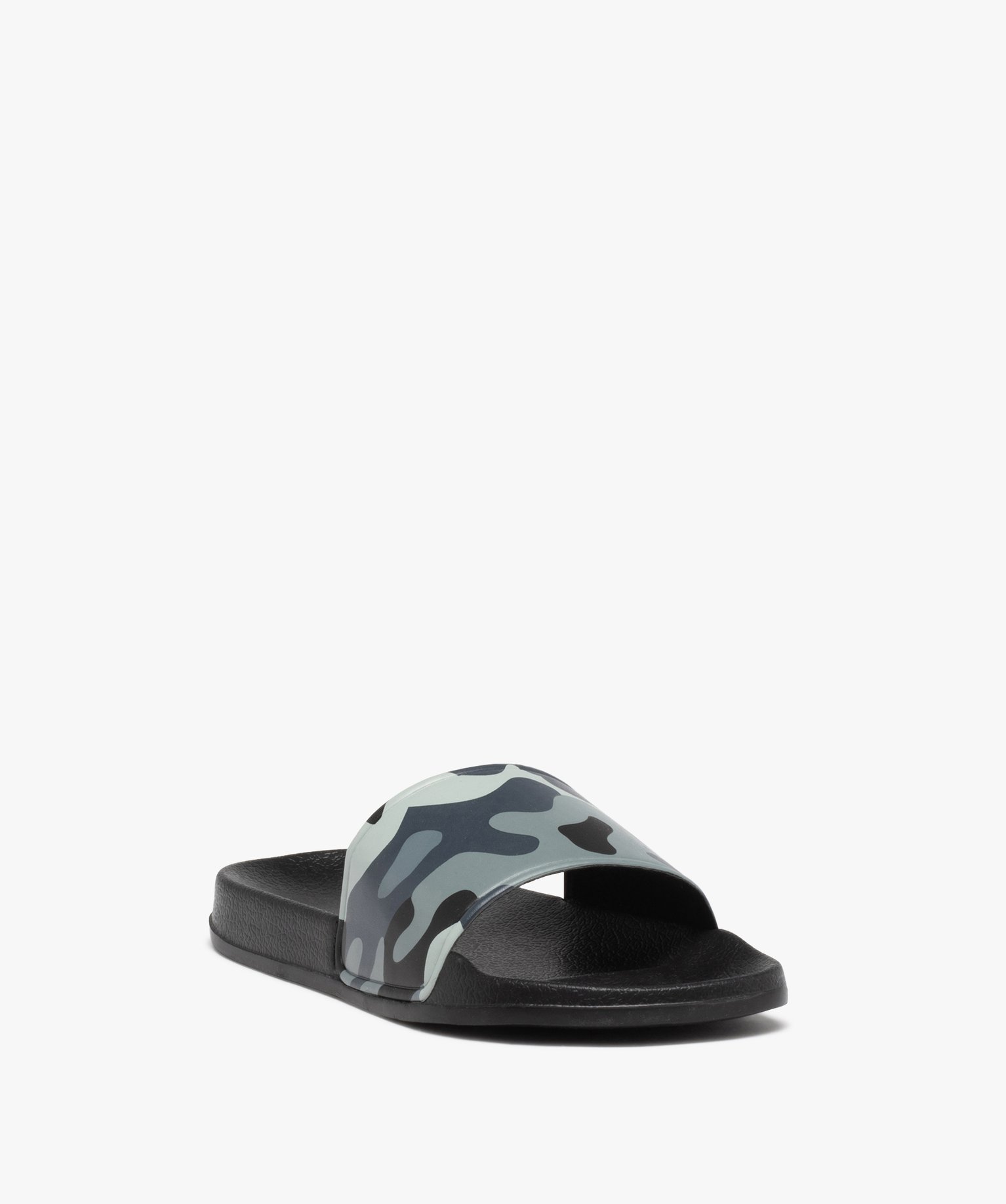 Mules de piscine Garçon à bandeau camouflage gris | GEMO