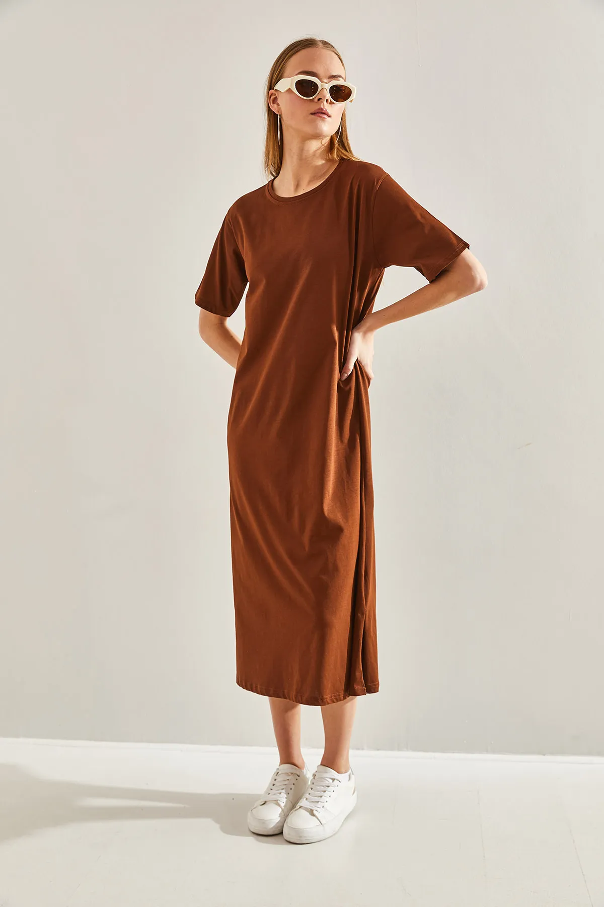 Bianco Lucci  Damen Basic Langes Kleid