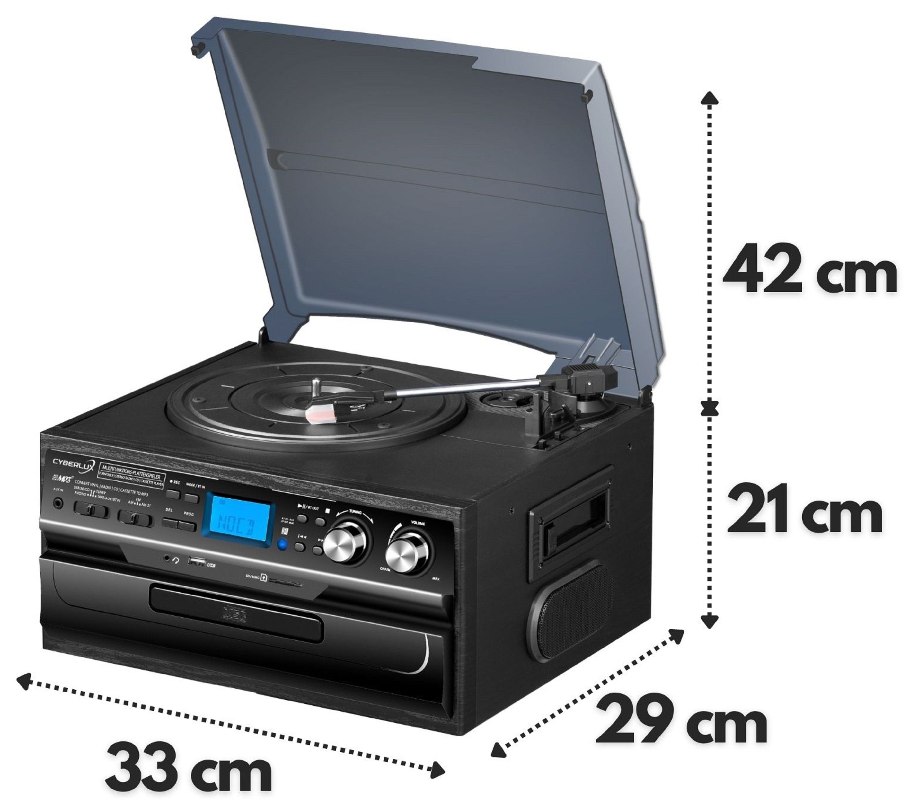 Cyberlux CL-3040B Multifunktionsspieler (Riemenantrieb, CD, Kassette, Bluetooth, Aufnahmefunktion, USB)