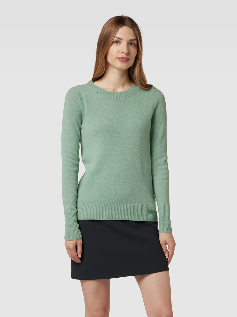 Strickpullover mit Rundhalsausschnitt in schilf