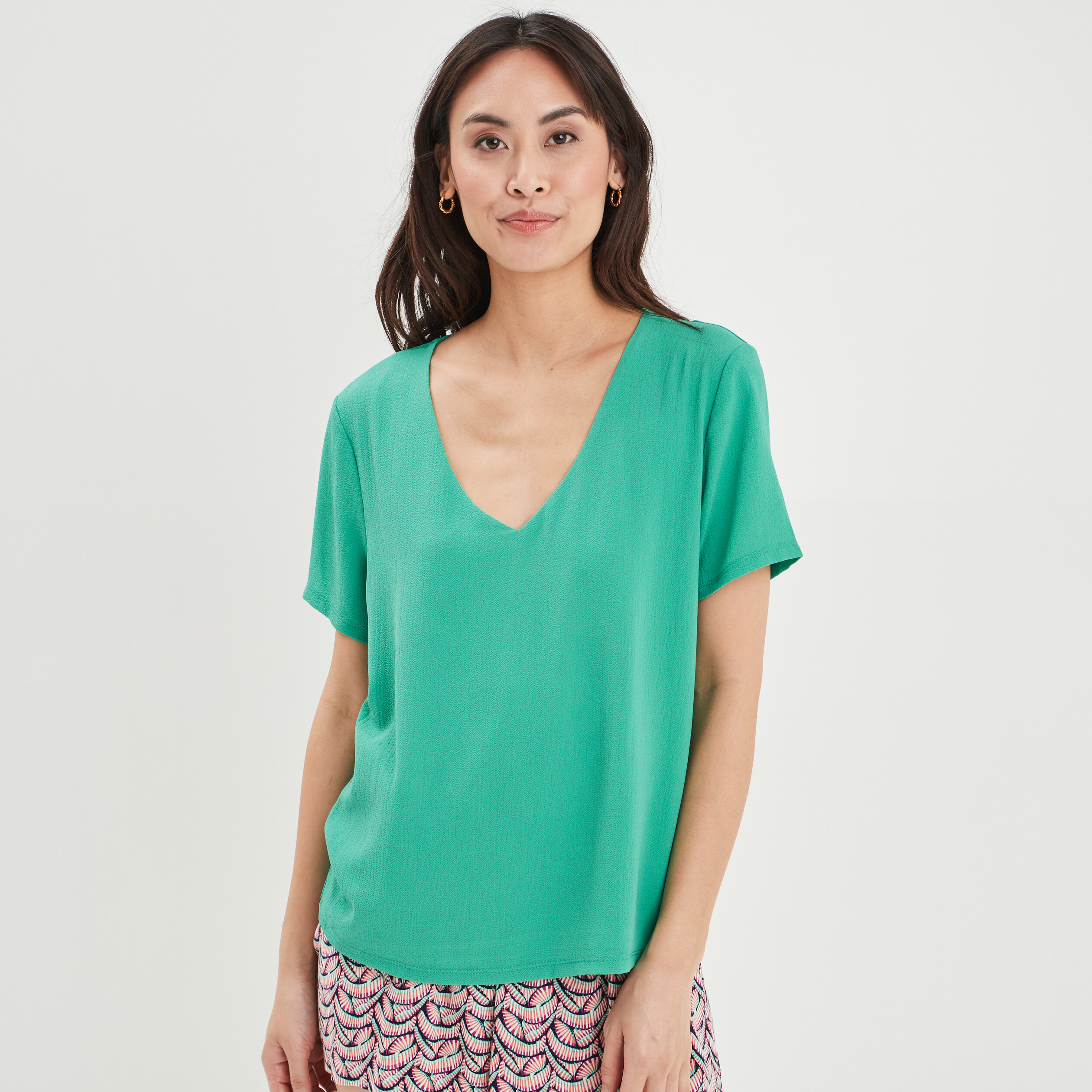 T-shirt à manches courtes vert femme | La Halle