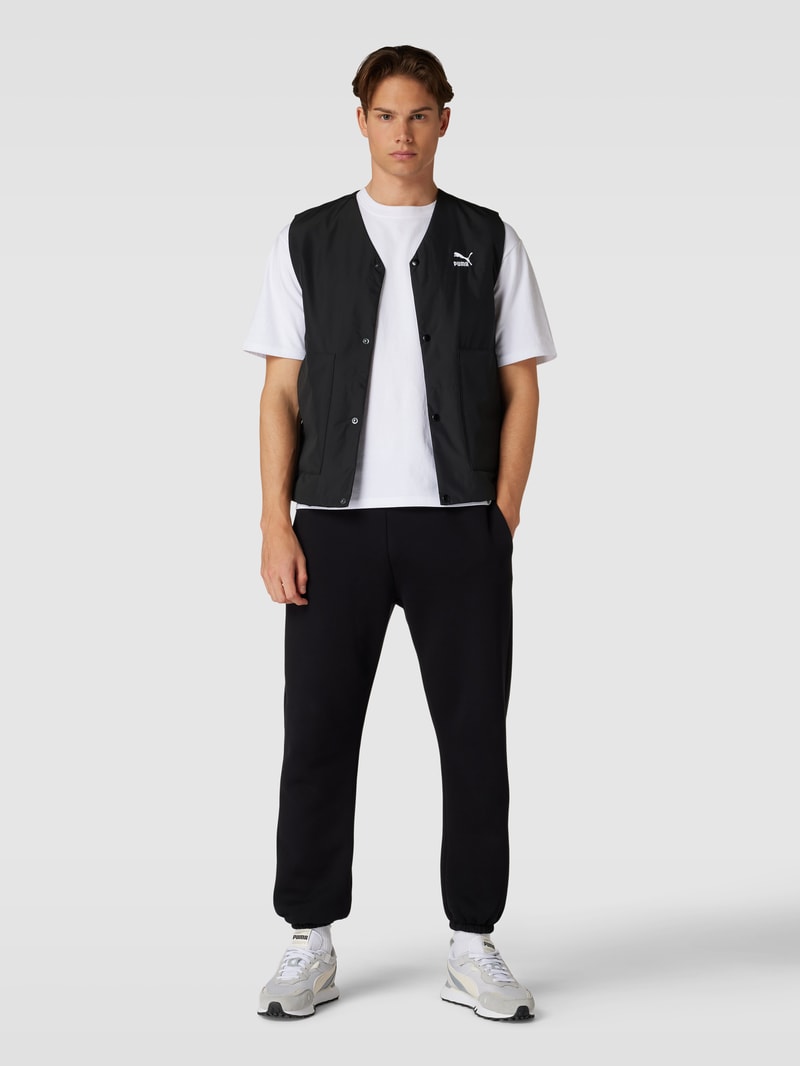 Weste mit Label-Stitching in schwarz