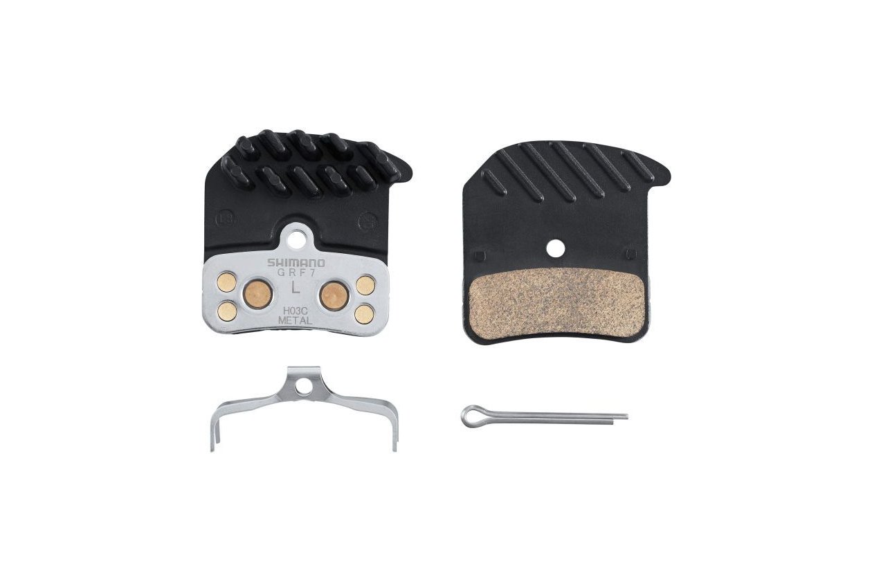 Shimano Scheibenbremsbelu00e4ge H03C Metall Ku00fchlrippen