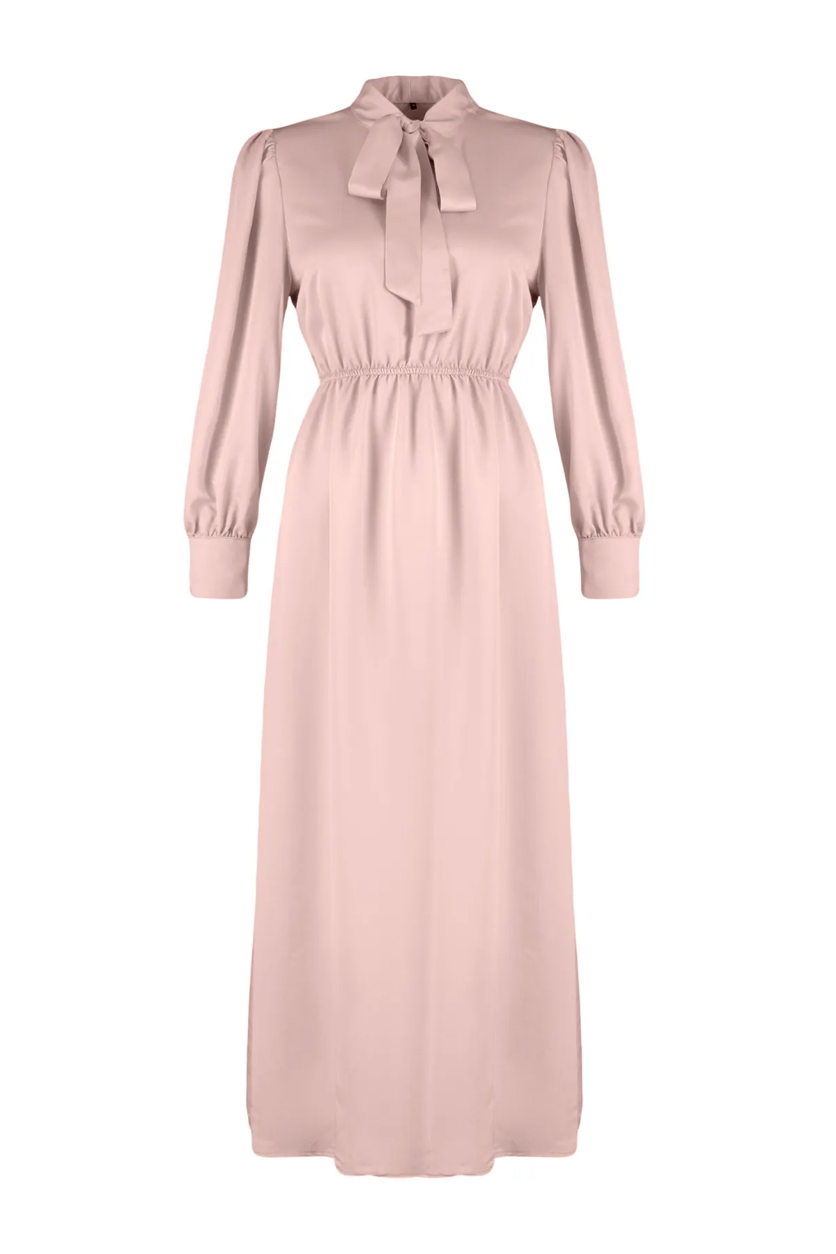 Trendyol Modest  Kleid aus schlichtem Webstoff mit Puderkragen und Schnürung TCTSS24EB00136