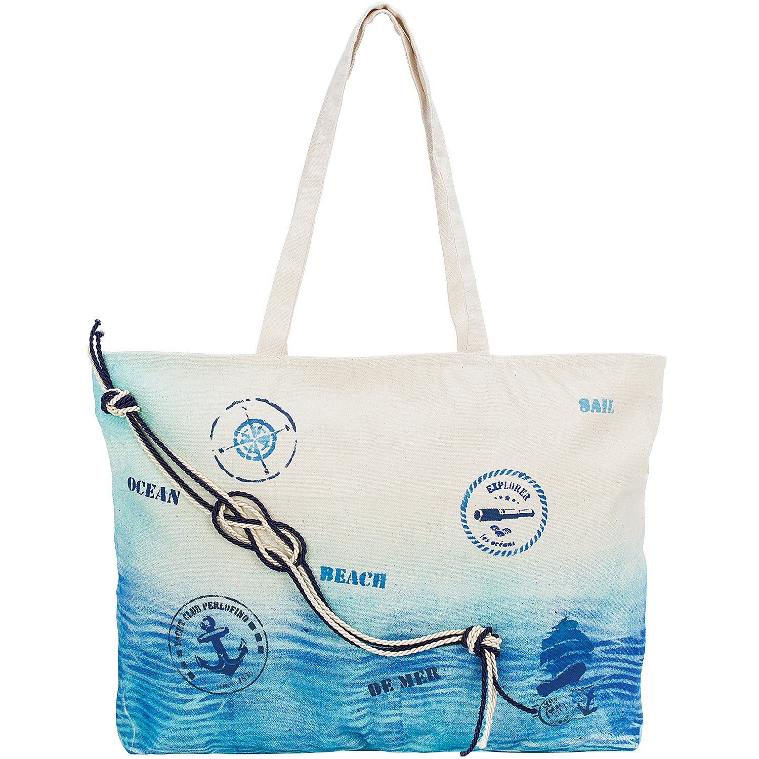 buttinette Strandtasche, natur, 45,5 x 6 x 34 cm