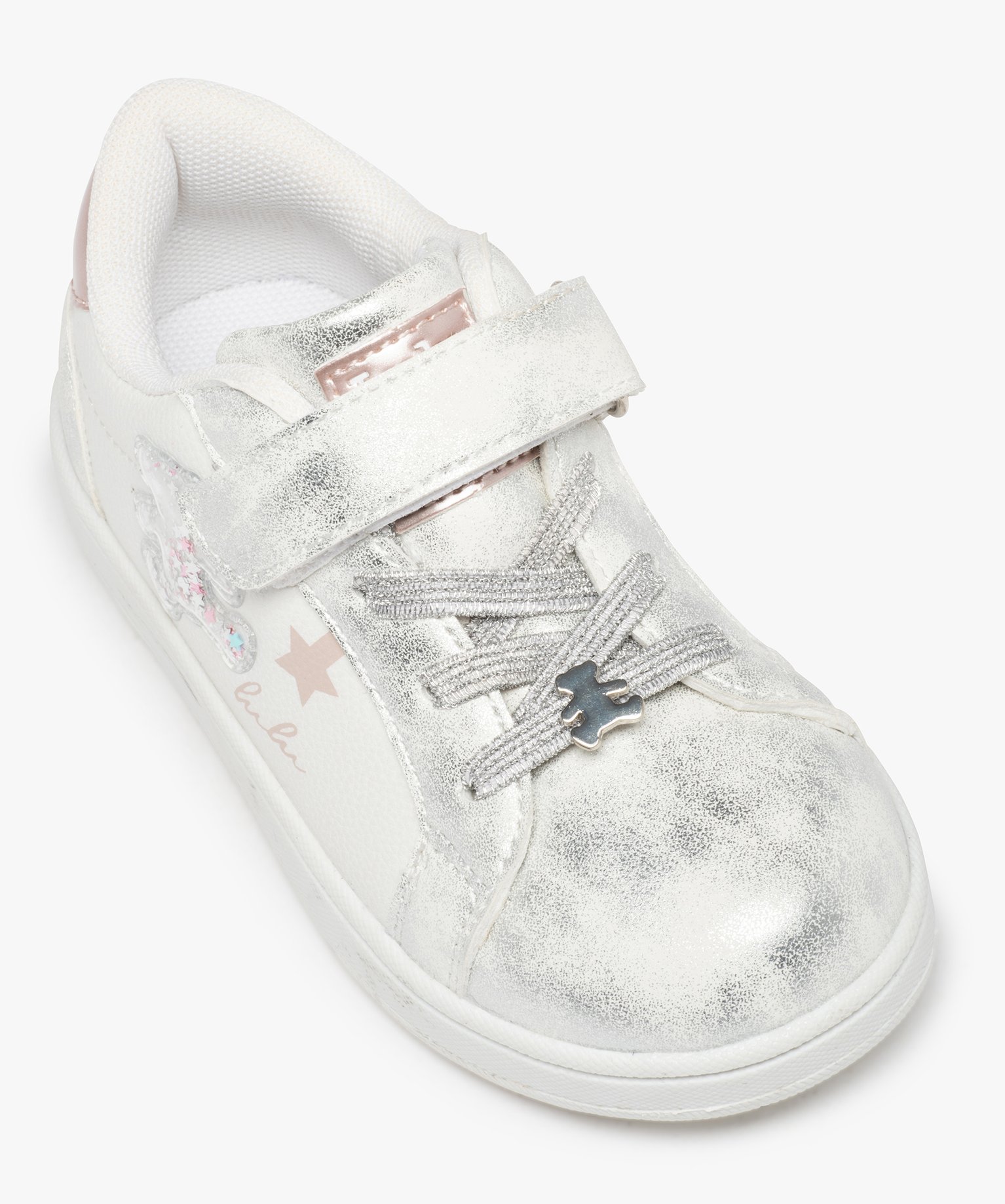 Baskets fille girly avec détails métallisés - LuluCastagn... blanc | GEMO