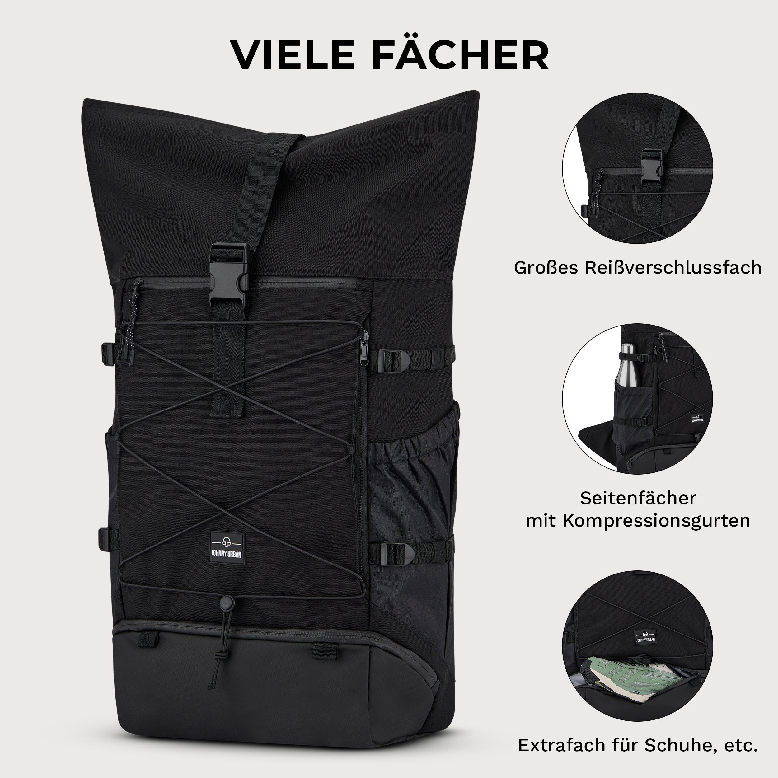 Johnny Urban Reiserucksack Travel Allen Large, Flexible Größe, Wasserabweisend