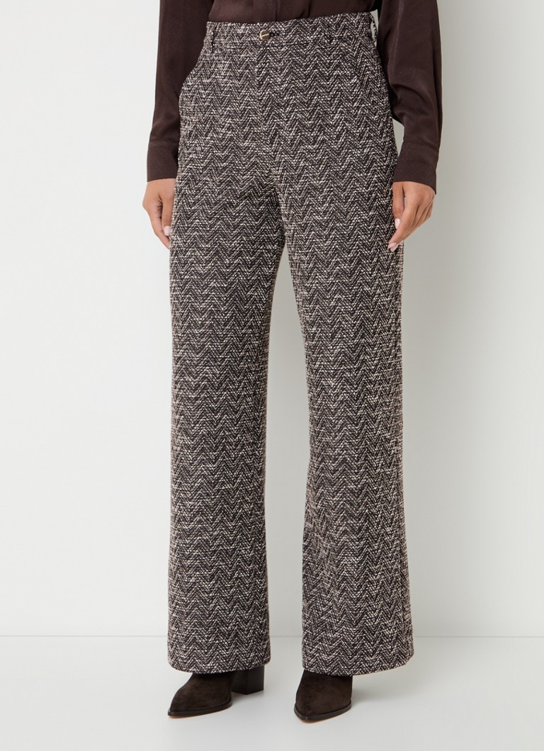 Pantalon Vanilia taille haute coupe large en bouclé