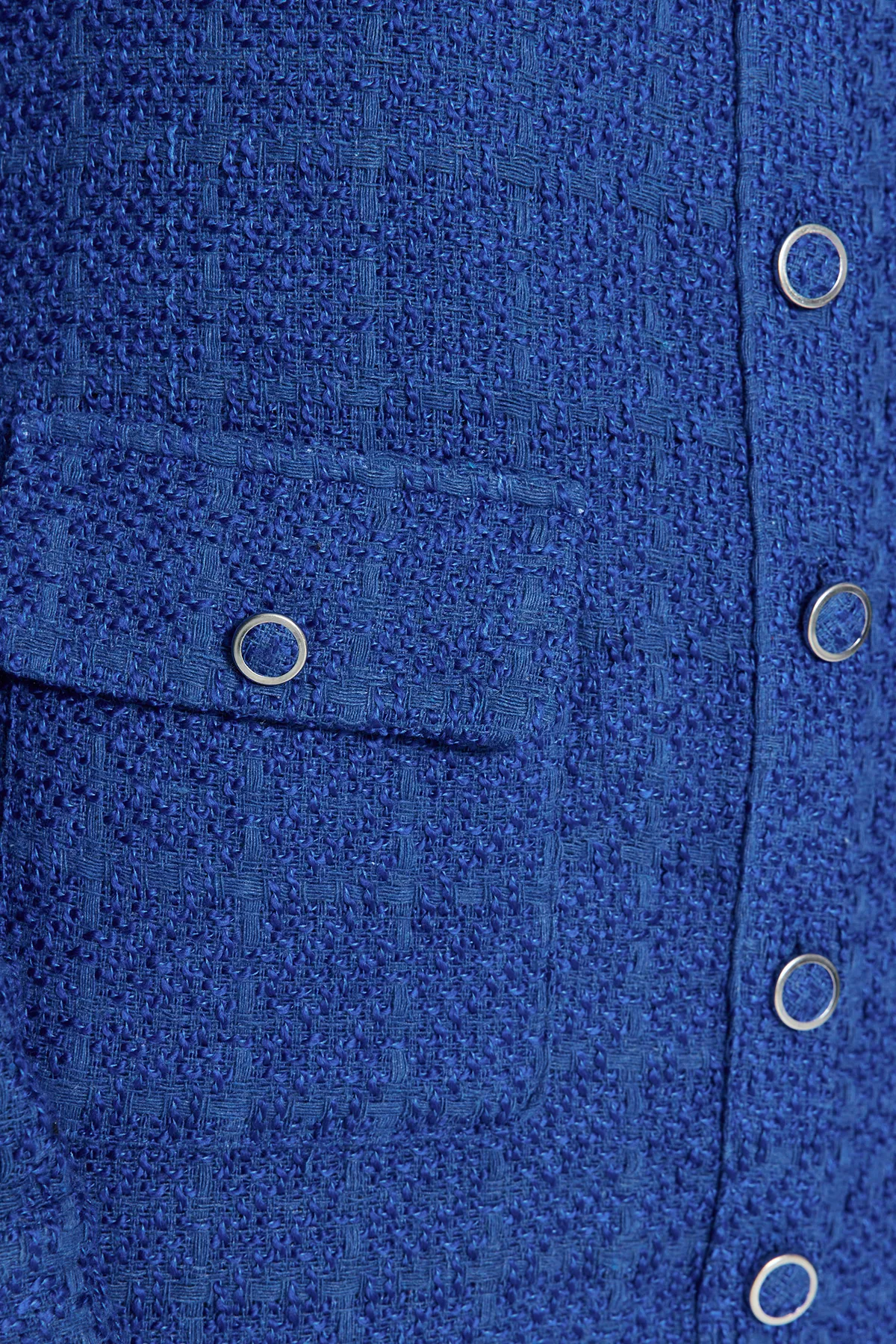 Trendyol Collection  Saks gerade geschnittenes Tweed-Jacken-Webkleid TWOAW24EL00405