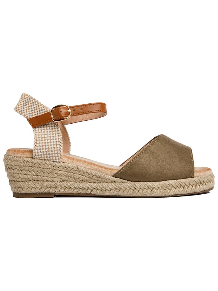 Foreverfolie Keilespadrilles in Khaki/ Beige günstig kaufen