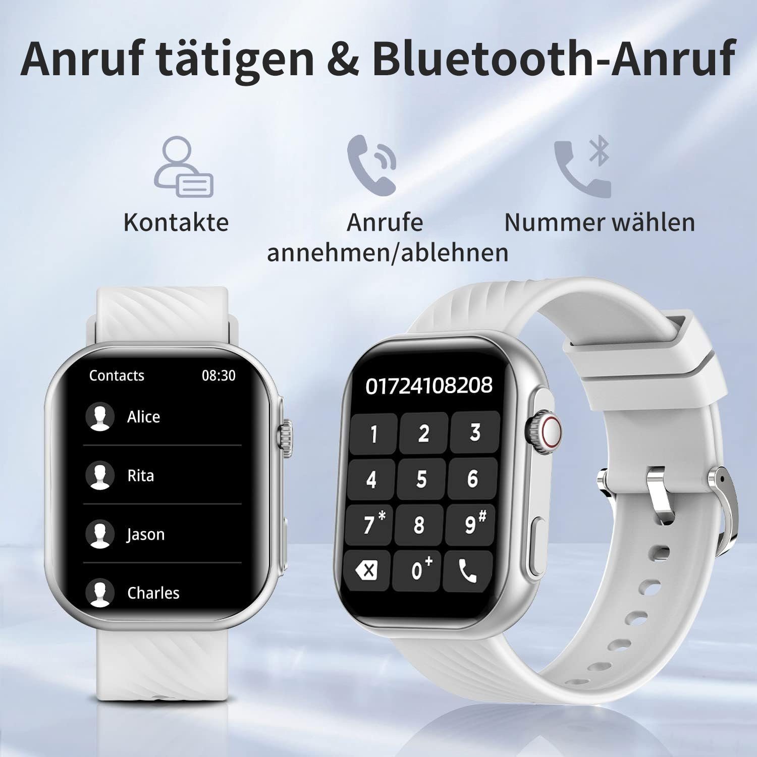 JOEAIS Damen Smartwatch Fitnessuhr Sport Watch Fitnessarmband Smartwatch (2.01 