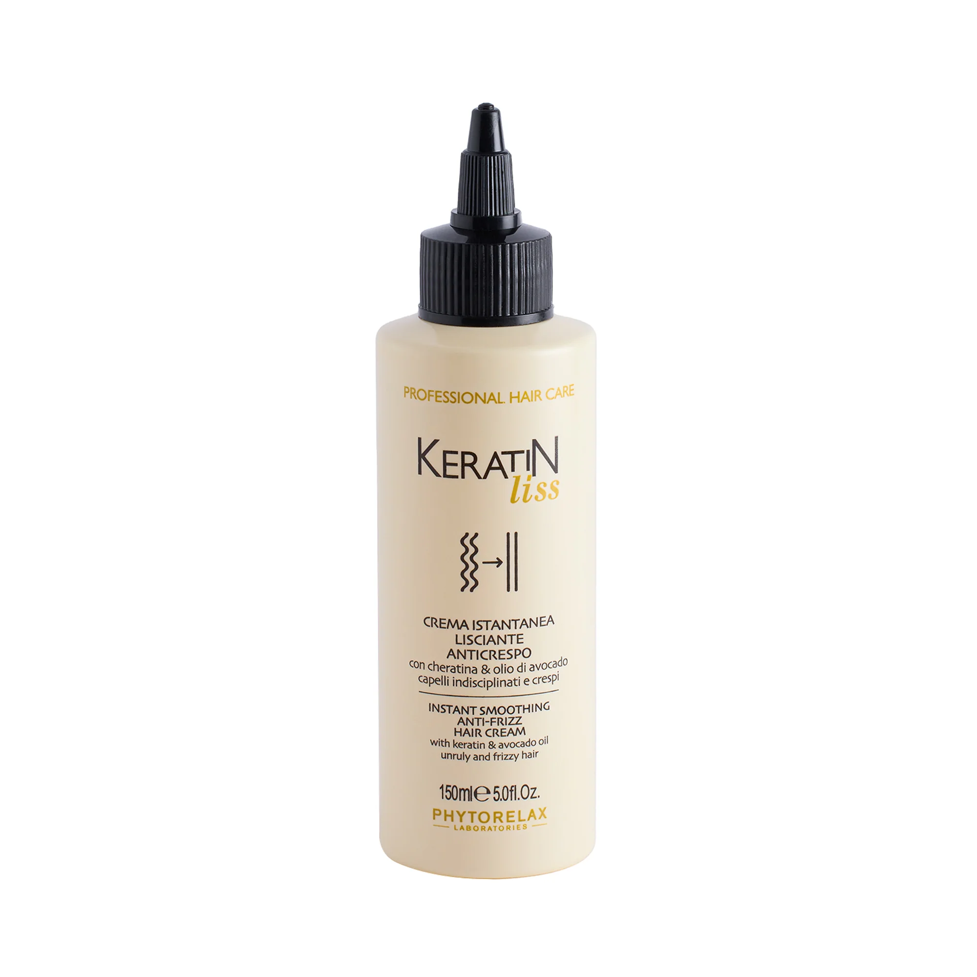 Keratin Liss krema za takojšnjo glajenje las proti skodranim lasem - krema za oblikovanje in končno obdelavo las, krema za lase