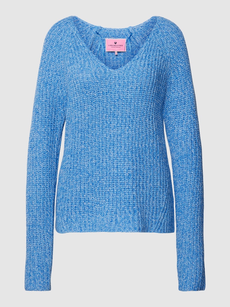 Strickpullover in Melange-Optik Modell 'Sangi' in blau