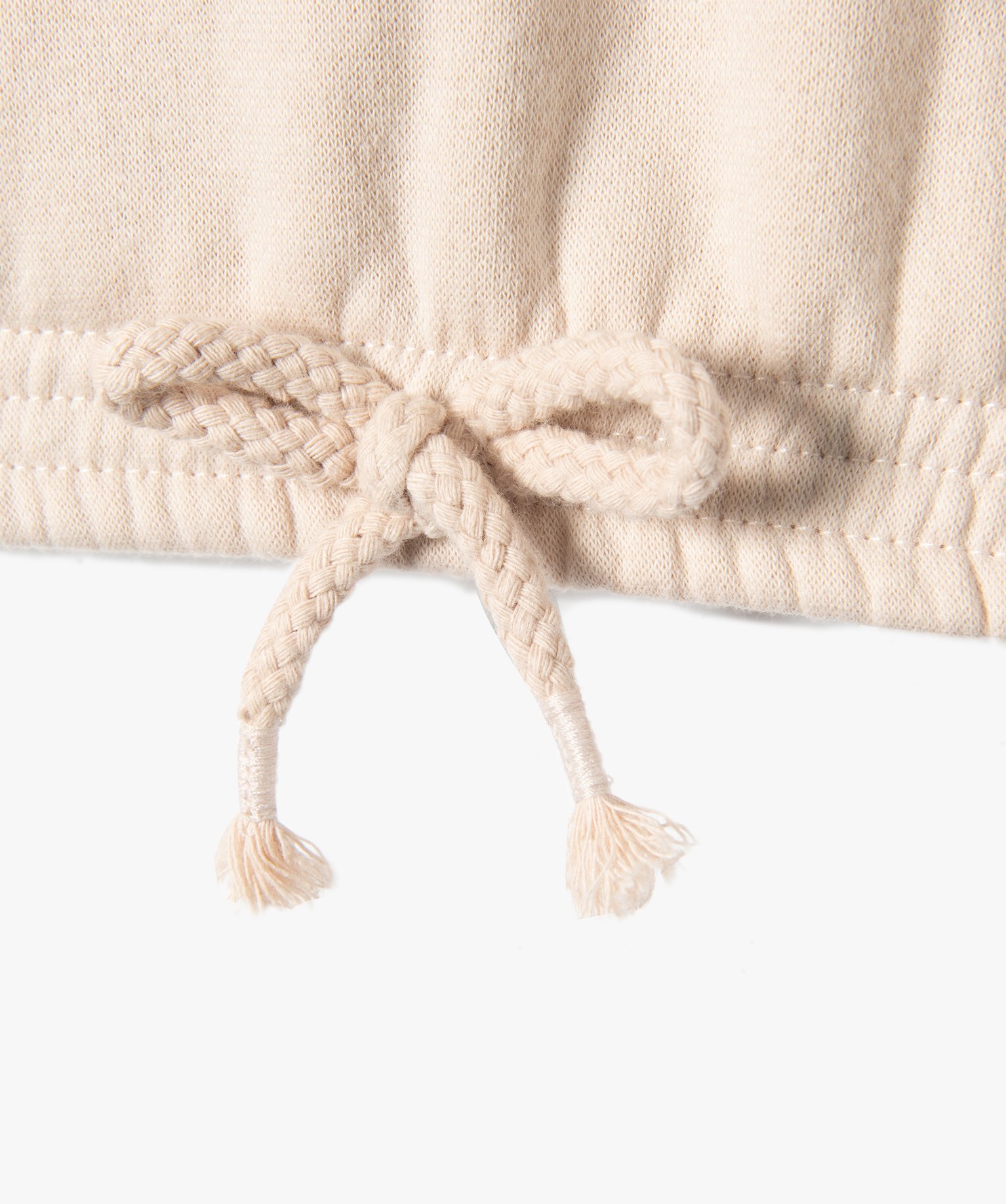 Sweat fille à capuche avec bas resserré beige | GEMO