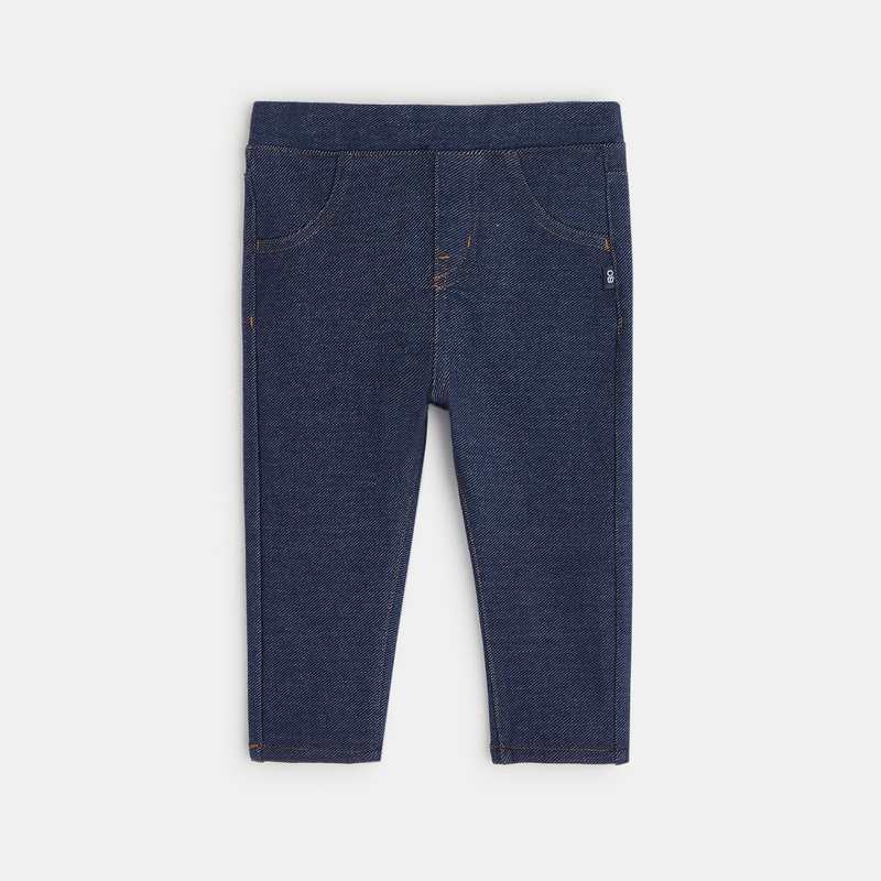 Jegging denim knitlook bleu bébé fille