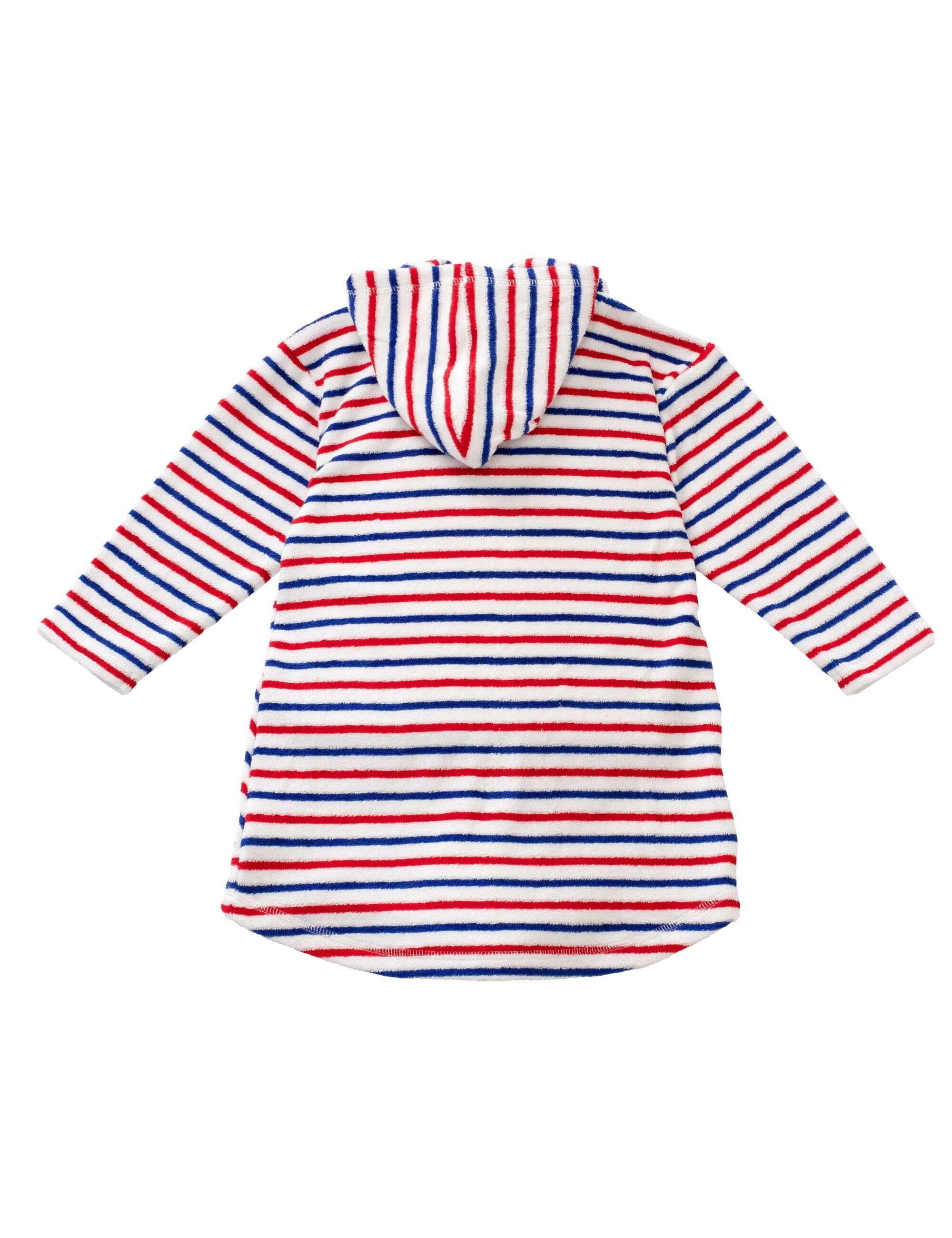 ebbe kids Kinderbademantel Bademantel Anker Streifen, Kurz, recyceltes Polyester, Bio Baumwolle, Reißverschluss
