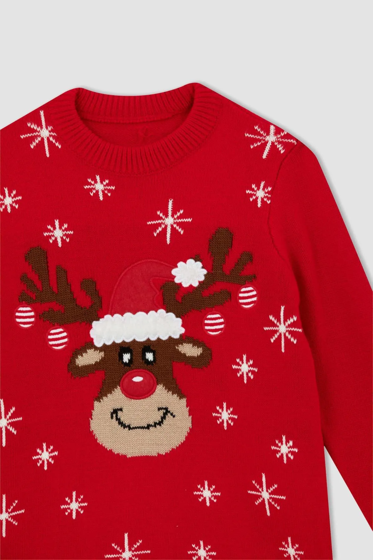 DeFacto  Jungenpullover mit Rundhalsausschnitt und Neujahrsmotiv