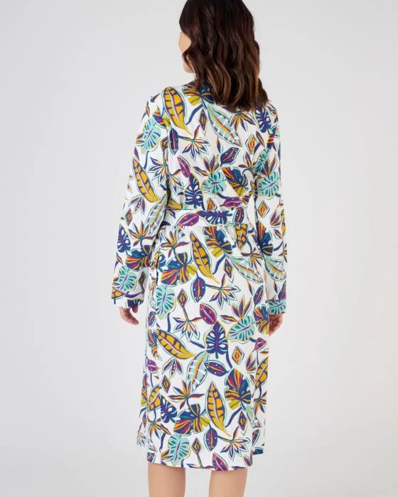Robe de chambre imprimée pur coton peigné