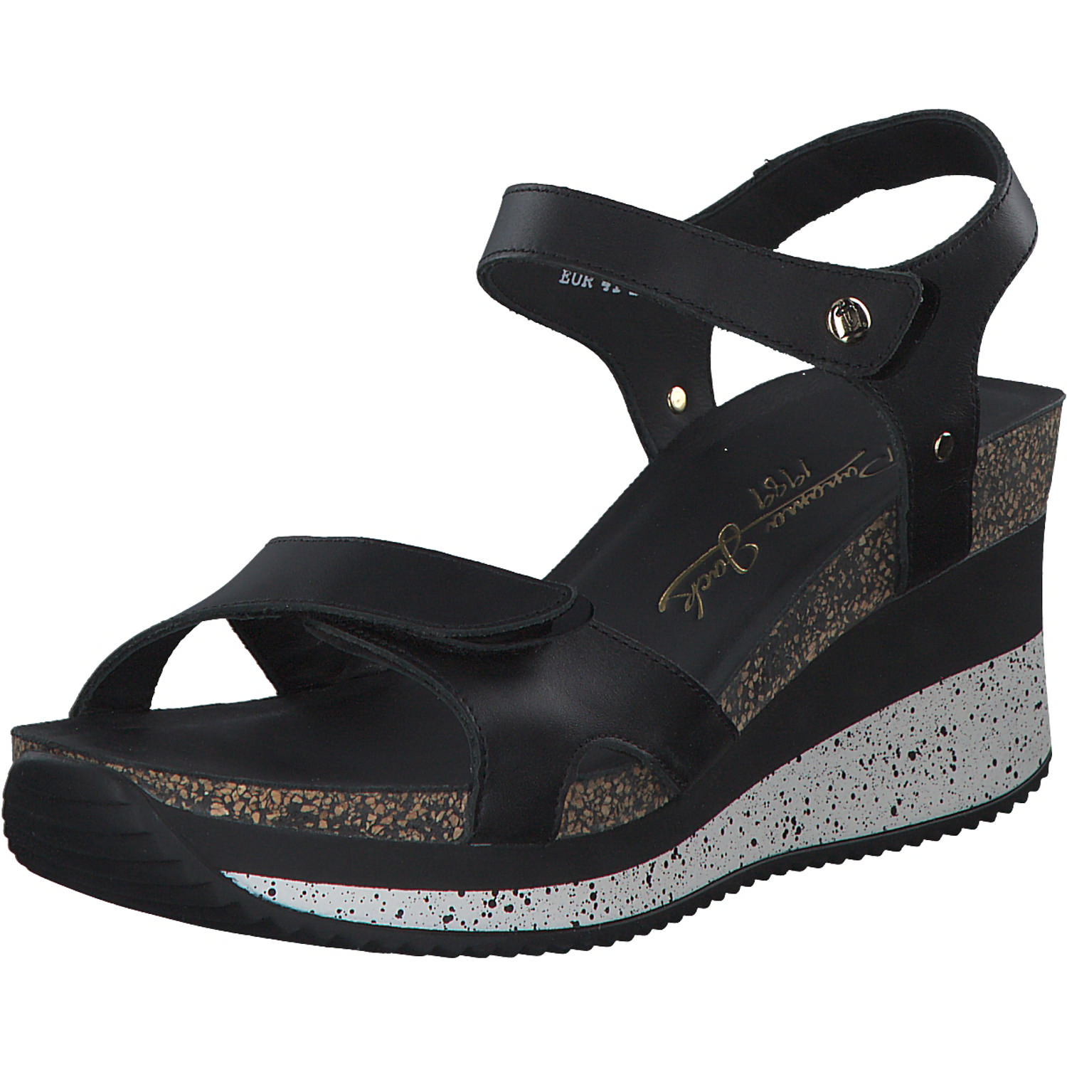 Panama Jack Nica Sport B, Plateau-Sandaletten, Damen, Schwarz