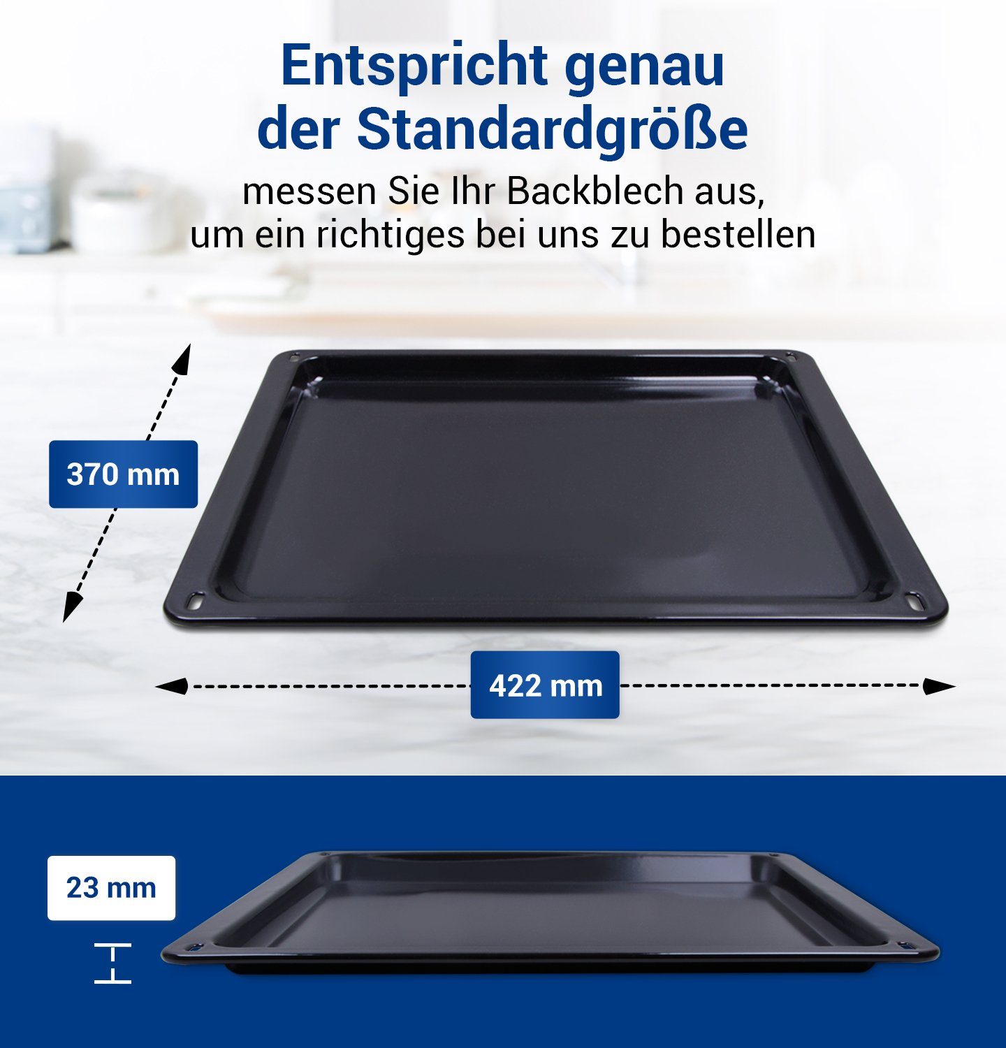 VIOKS Backblech Kuchenblech Ersatz für Zanussi 353193923/3, emailliert, 422 x 370 x 23 mm für Backofen