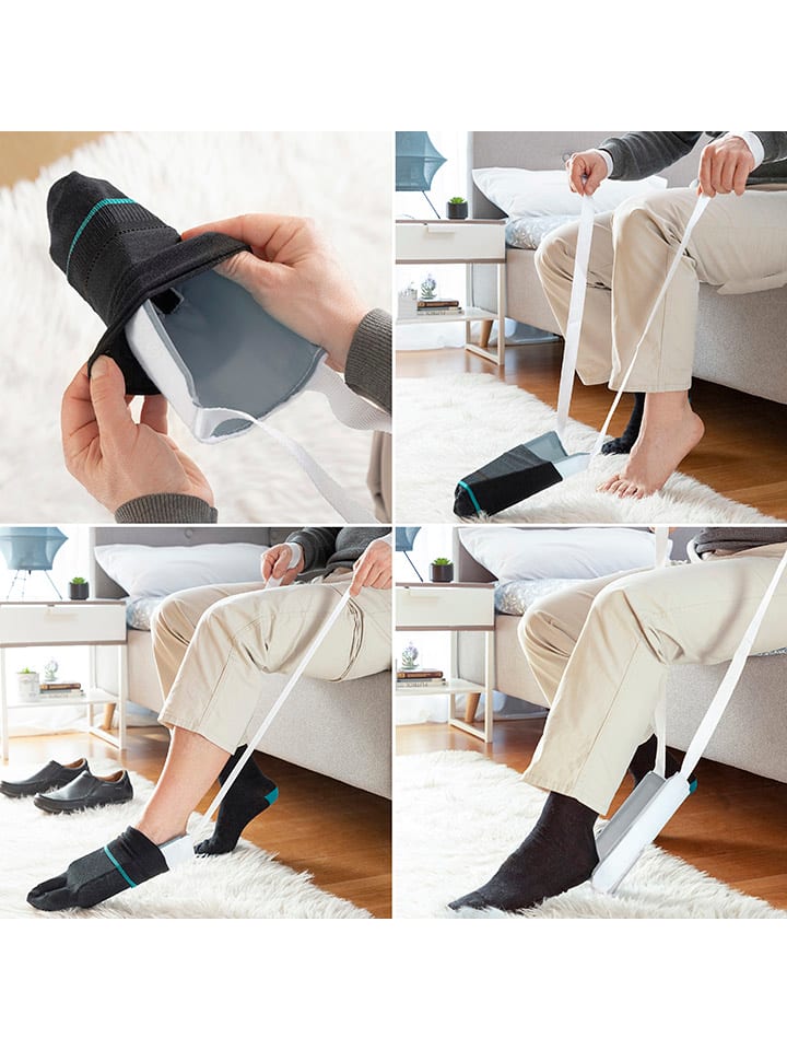 InnovaGoods Sockenanziehhilfe in Grau/ Weiß günstig kaufen onesize