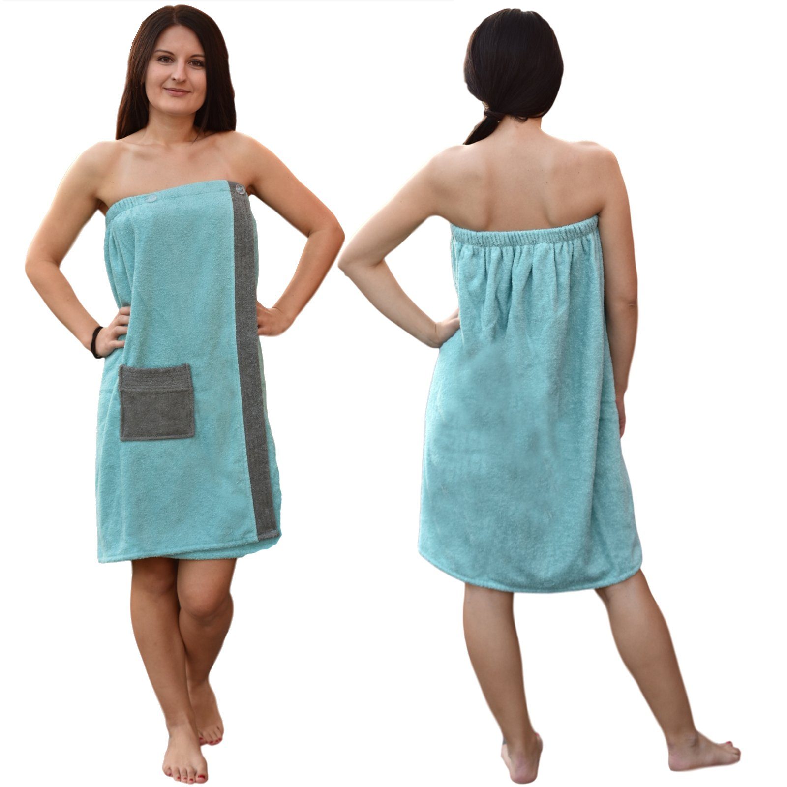 JEMIDI Saunatuch Sauna Frottee Kilt Sarong M-XXL Damen - 100% Baumwolle