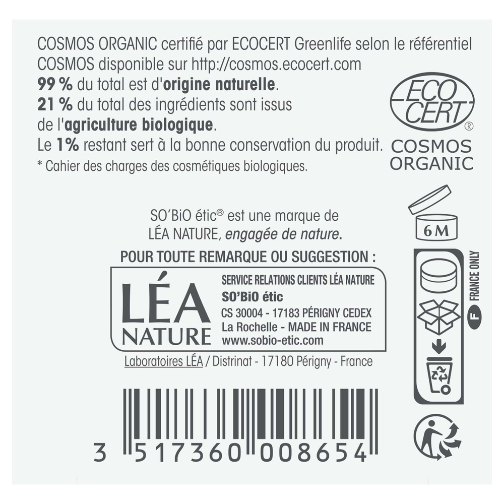 LÉA NATURE SO BiO étic Crème Anti-Âge jour, Précieux Argan Crème visage