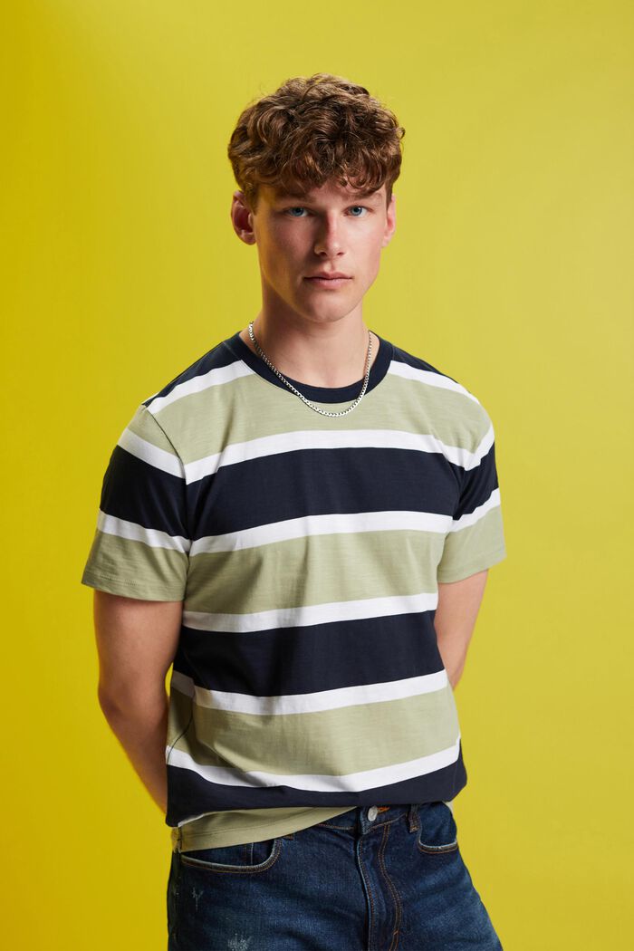 Gestreiftes Jersey T-Shirt, 100 % Baumwolle