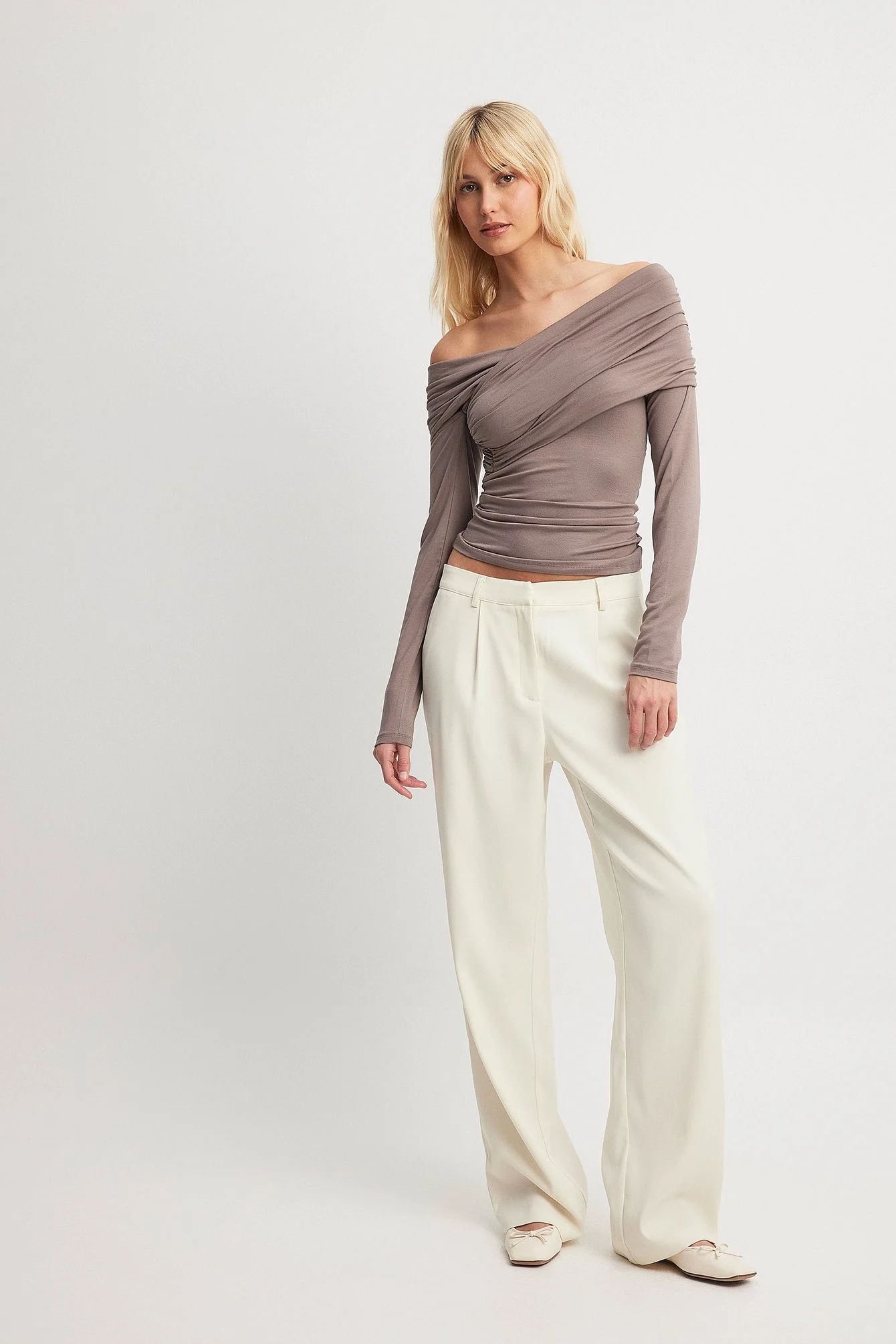 Soft Line Off Shoulder Draped Top