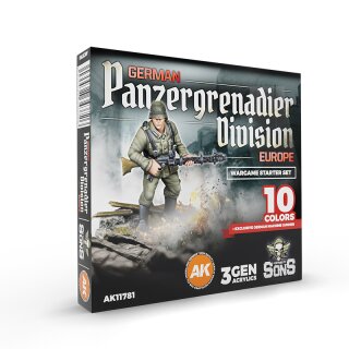 Wargame Starter Set: German Panzergrenadier Division - 10 Colors & Miniature (10x 17ml)