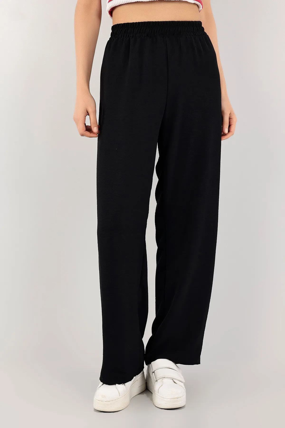 GRİLAND  Lässige Aerobin-Hose für Damen in Schwarz mit elastischem Bund und weitem Bein