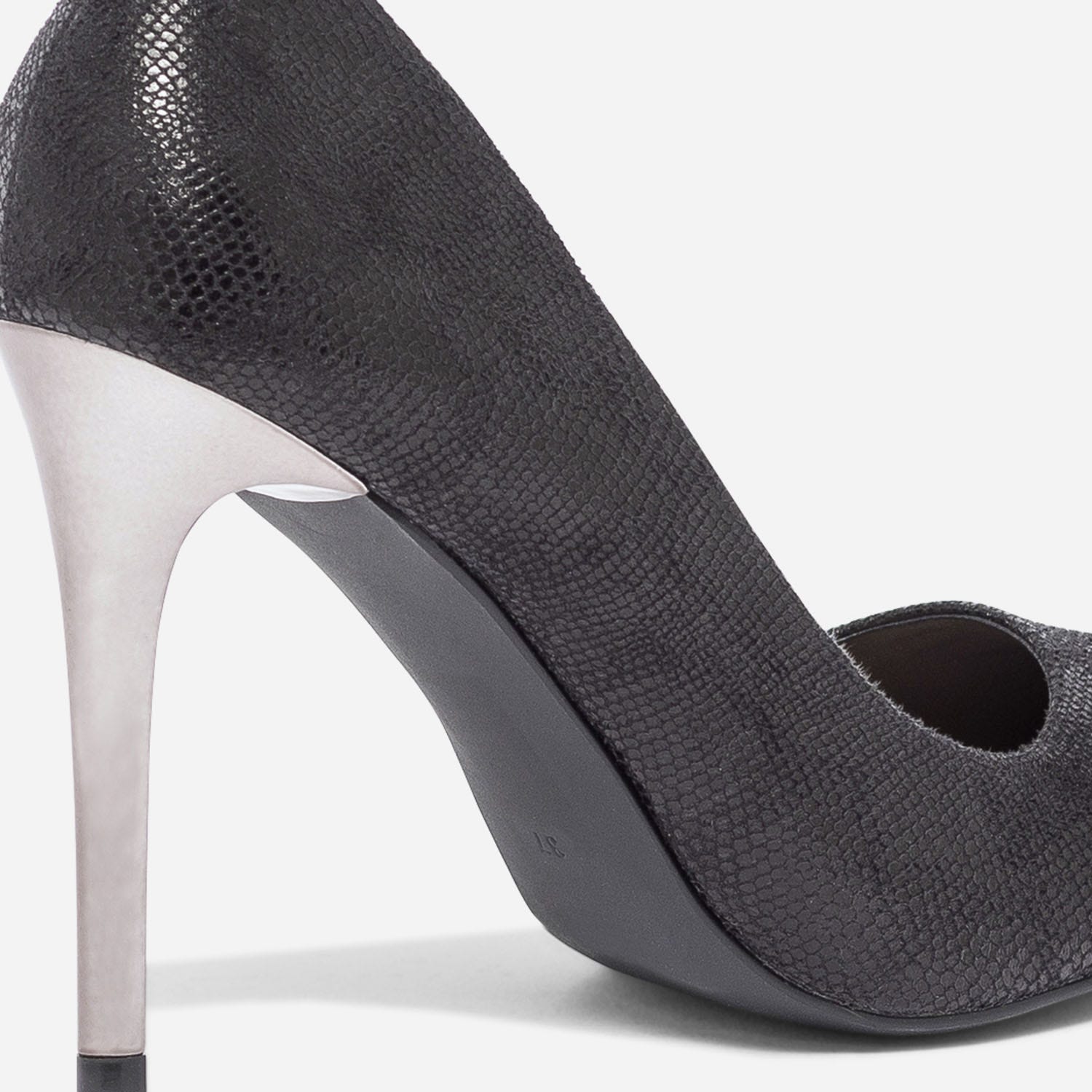 Stiletto TEXTO noir effet python à talon miroir