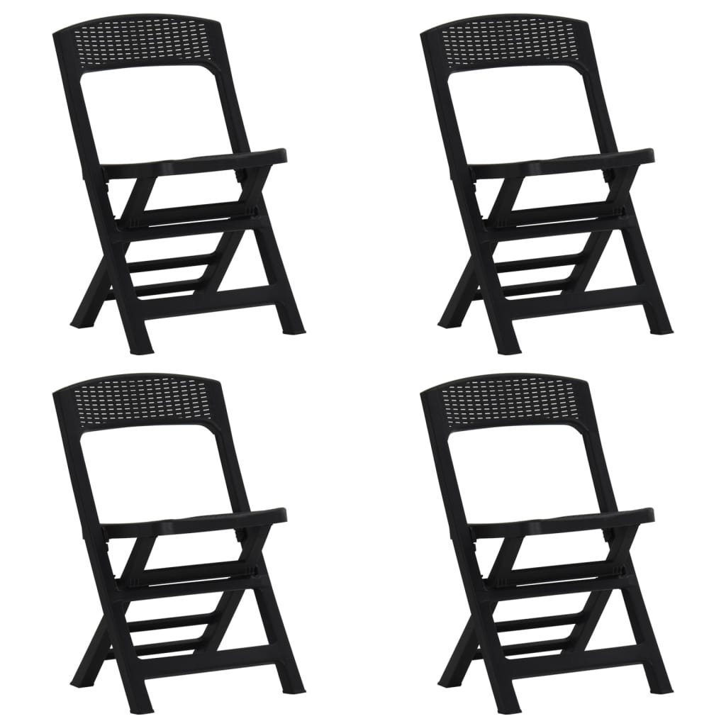 vidaXL Gartenstuhl Klappbare Gartenstühle 4 Stk. PP Anthrazit (4 St)