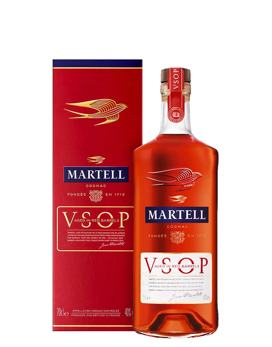 Cognac AOC VSOP Red Barrels Martell 0,7 ℓ, En Étui