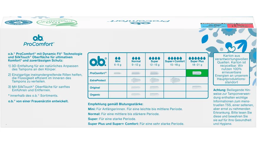 O.B. Tampons ProComfort Super Plus