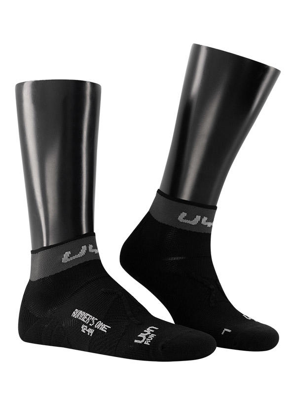 UYN, Laufsocken, Mikrofaser Zerocuff, schwarz