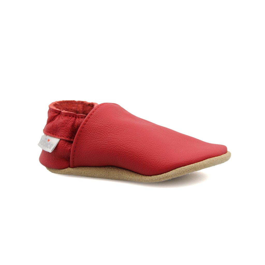 baBice Plain Red rote Krabbelschuhe