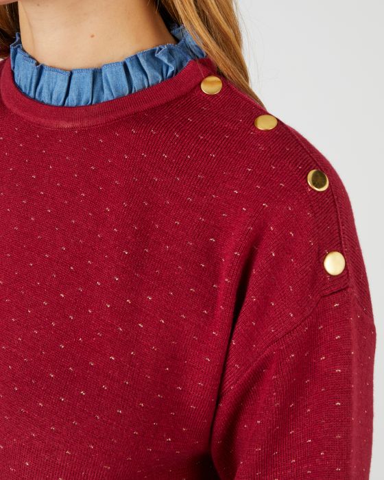 Pull jacquard chaud col volanté Thermolactyl