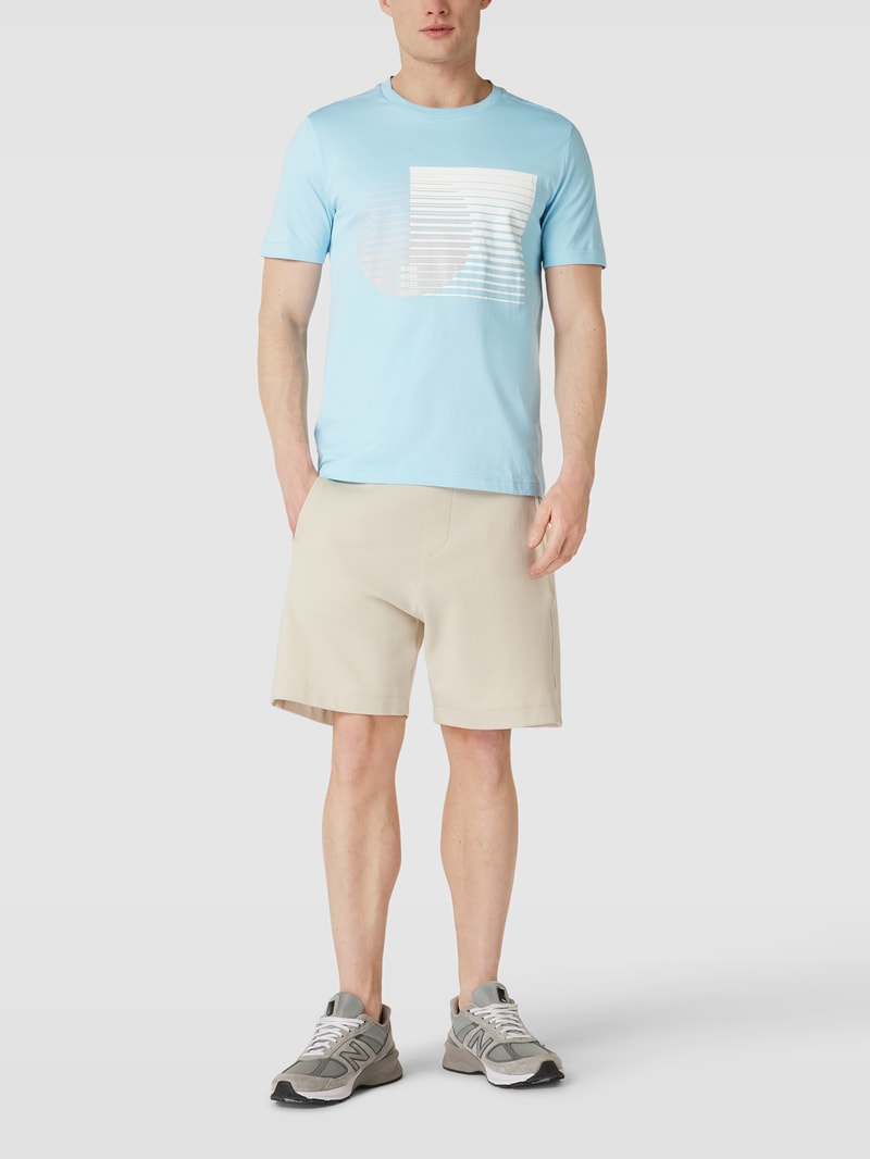 T-Shirt mit Motiv-Print Modell 'Tee 6' in hellblau