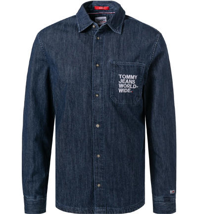 TOMMY JEANS, Jeanshemd, Classic Fit, Bio Baumwolle, dunkelblau
