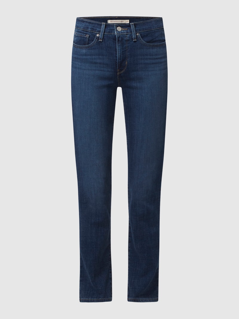 Shaping Straight Fit Jeans mit Stretch-Anteil Modell '314' - ‘Water<Less™’ in dunkelblau