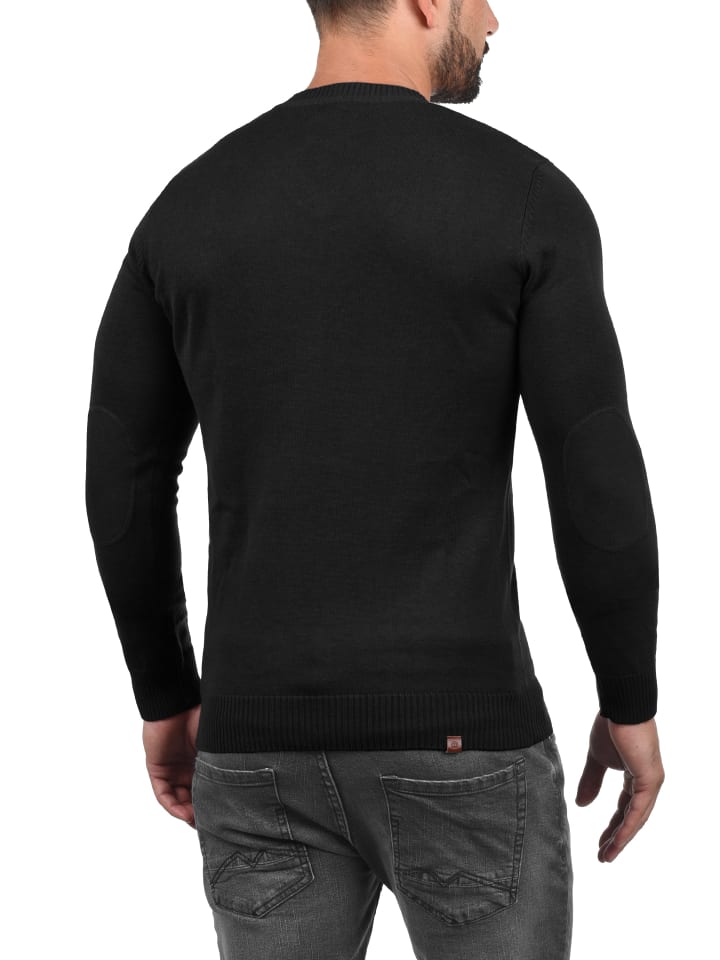 BLEND Strickpullover BHLasse 20703348ME Strickpulli mit aufgestickten Ellenbogenpatches in Schwarz günstig kaufen