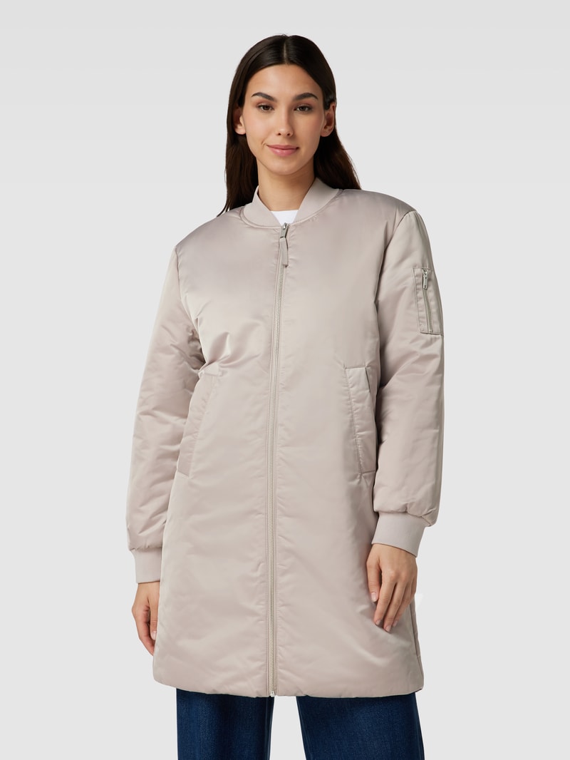 Bombermantel mit Reißverschluss in beige