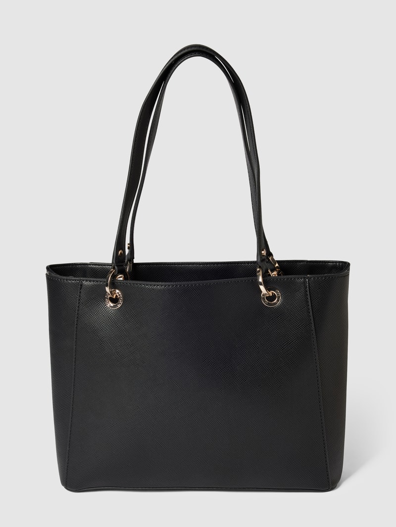 Tote Bag mit Label-Applikation Modell 'NOELLE' in schwarz