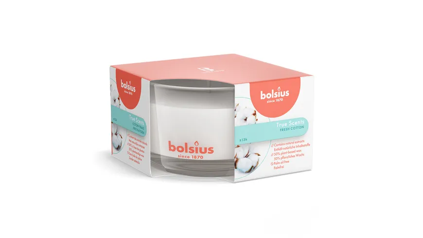bolsius Duftglas flach True Scents Fresh Cotton Fresh Cotton
