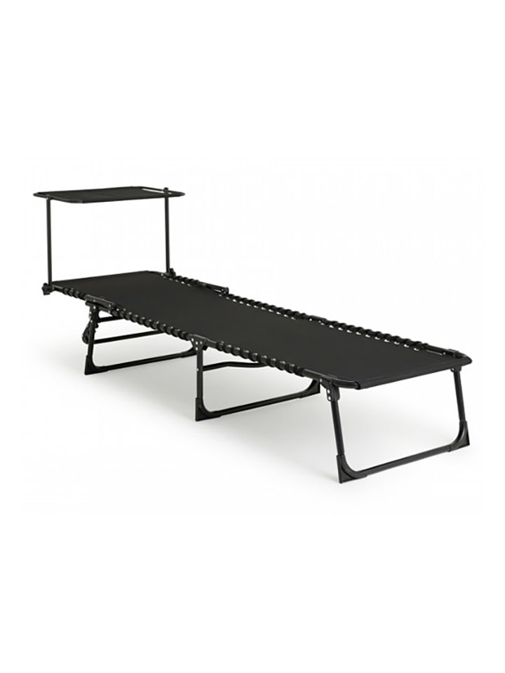 Lifa Living Gartenliege mit Kopfstütze in Schwarz - (L)189 x (B)59 cm günstig kaufen onesize